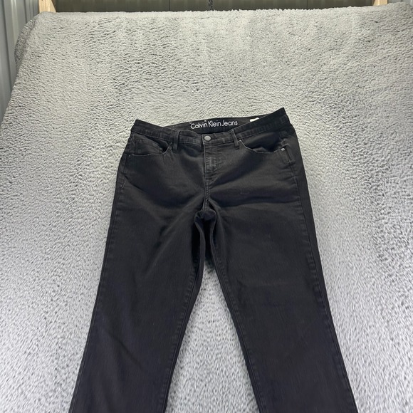 Calvin Klein Jeans Women 14 Black Cotton Denim Skinny Leg Curvy Stretch Workwear - Picture 2 of 11